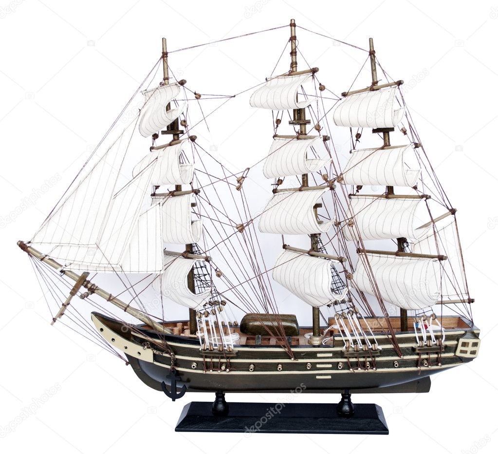 Ship model isolated on white background