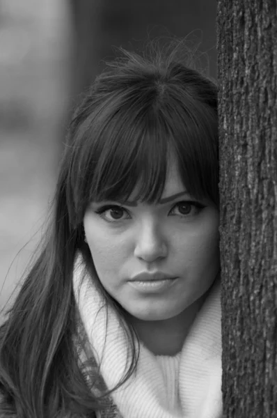 Sensual woman portrait in black and white — Stock Photo, Image