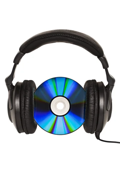 Headphones with CD - Music concept — Stock Photo, Image