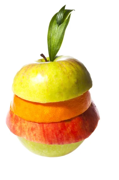 흰색에 분리 된 과일 혼합물 — 스톡 사진