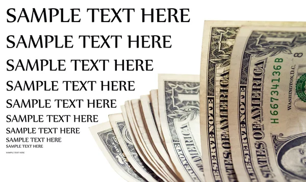 Dinero aislado en blanco con espacio de texto —  Fotos de Stock
