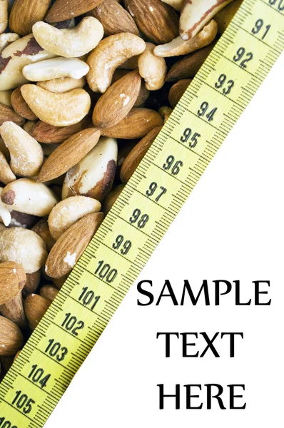 Background of mixed nuts isolated on white — Stock Photo, Image