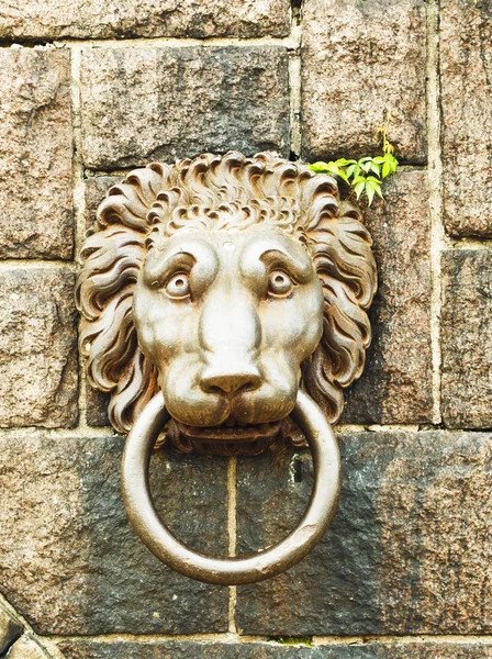 Puerta de la cabeza del león golpeador —  Fotos de Stock