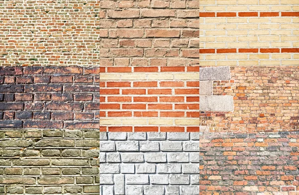 stock image Set of various types of brick walls