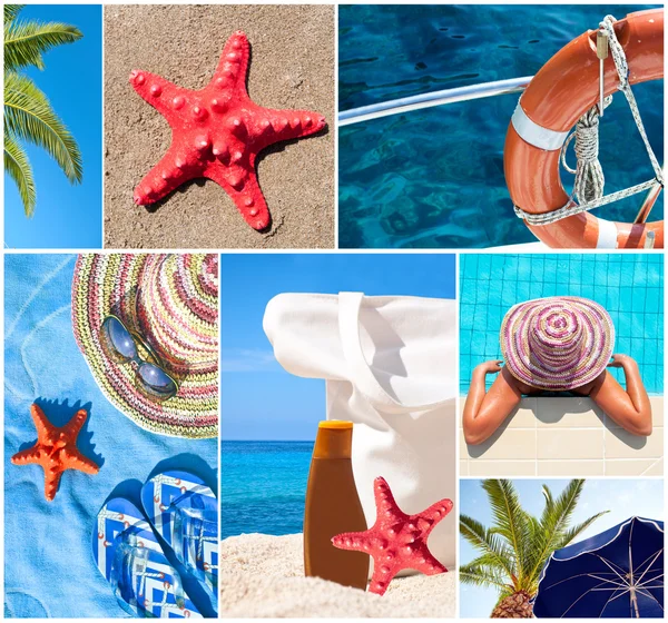 Collage van mooie zomerse foto's - zomer vakantie concept — Stockfoto