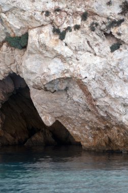 Deniz kayalıklarla zakynthos Adası - Yunanistan'ın Yunan tanrısı Poseidon