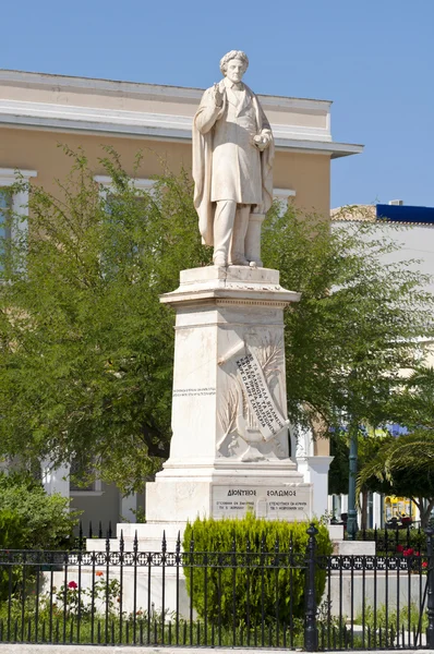 Greece Ionian Islands Zante or "Zakynthos" Statue of Dionysios — Stock Photo, Image