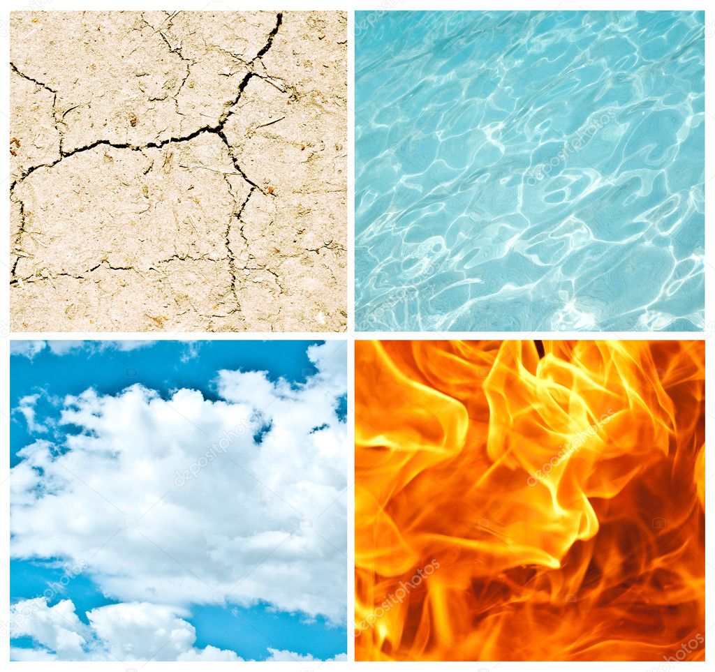 Four nature elements collage