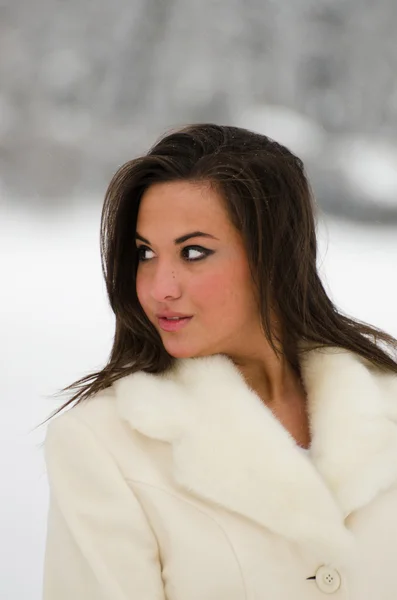 美しい冬の女性 — ストック写真