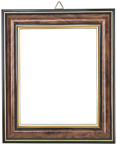 Moldura de foto de madeira vintage isolado no branco — Fotografia de Stock