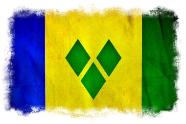 Saint Vincent Grenadines grunge flag clipart