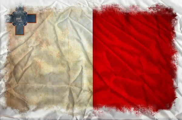 Malta grunge flagga — Stockfoto