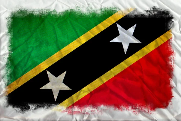 Saint Kitts und Nevis Grunge Flagge — Stockfoto