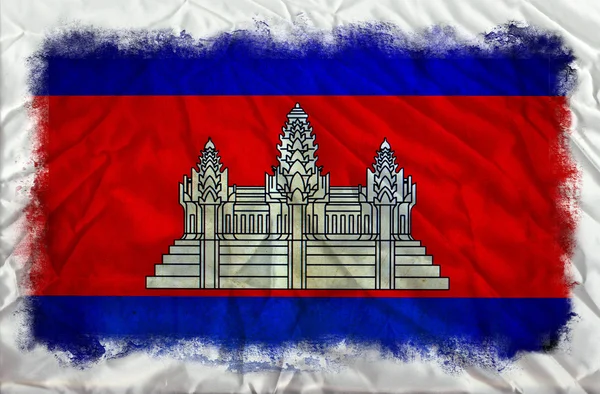 Bandeira grunge do Camboja — Fotografia de Stock