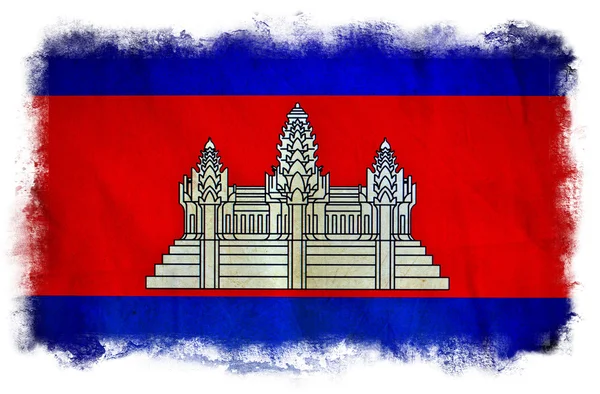 Bandeira grunge do Camboja — Fotografia de Stock