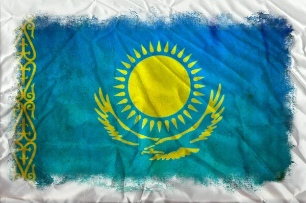 Kazakistan grunge bayrağı — Stok fotoğraf