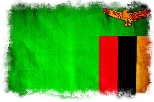 Ζάμπια grunge σημαία — Φωτογραφία Αρχείου