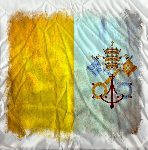 Vaticano bandiera grunge — Foto Stock