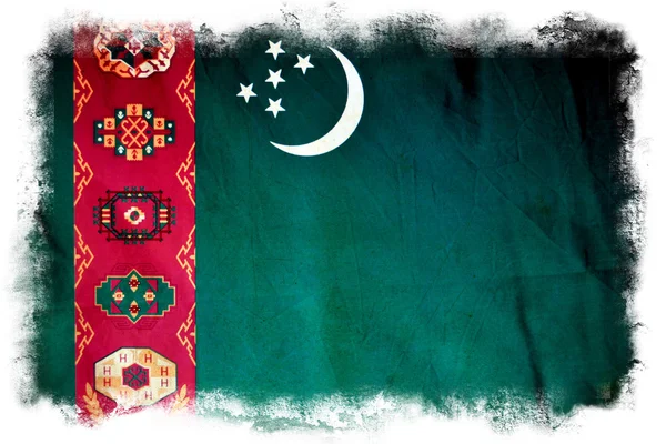 Bandera de Turkmenistán grunge —  Fotos de Stock