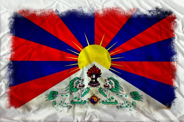 stock image Tibet grunge flag