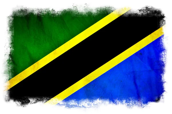 Bandera grunge Tanzania — Foto de Stock