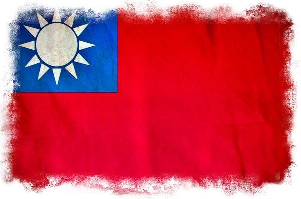 Тайваньский гранж-флаг — стоковое фото