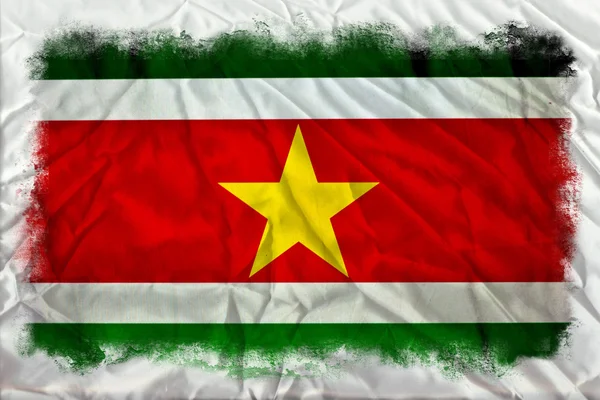 Suriname grunge vlag — Stockfoto