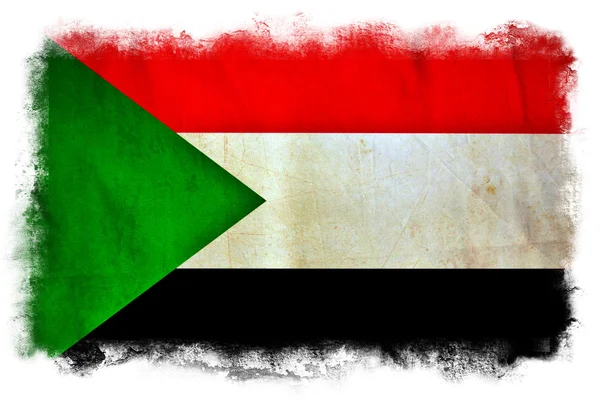 Bandera grunge de Sudán — Foto de Stock