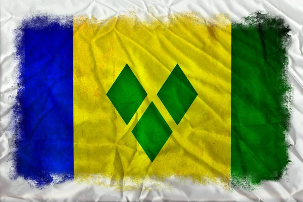 Saint Vincent Grenadiinit grunge lippu — kuvapankkivalokuva