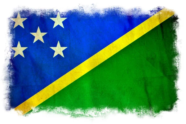 Гранж-флаг Соломоновых островов — стоковое фото