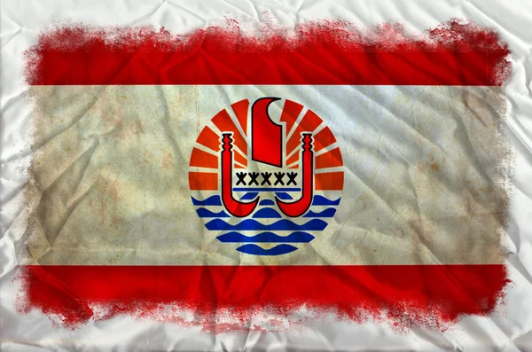 Bandeira do grunge da Polinésia Francesa — Fotografia de Stock