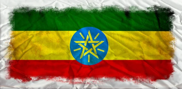 Bendera grunge Ethiopia — Stok Foto
