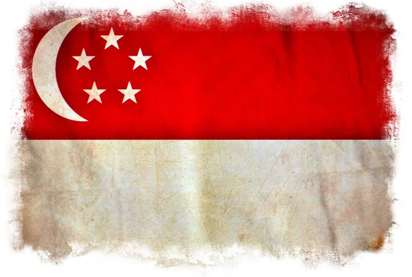 Singapur grunge bayrağı — Stok fotoğraf