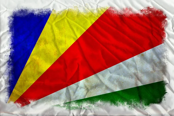 Seychelská vlajka grunge — Stock fotografie