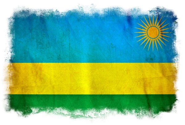 Bandera grunge de Ruanda — Foto de Stock