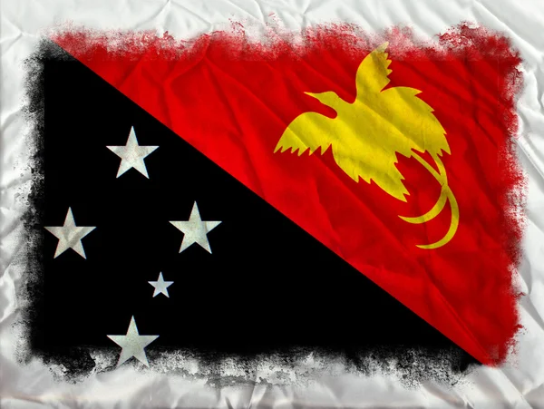 パプア ニューギニア グランジ フラグ — ストック写真