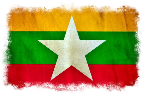 Myanmar bandiera grunge — Foto Stock