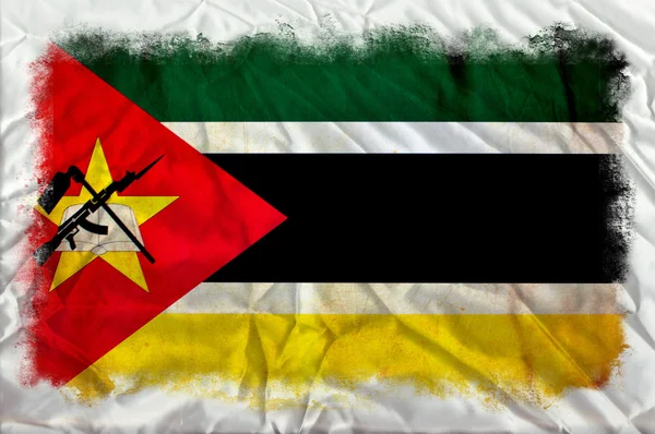 莫桑比克 grunge 旗 — 图库照片