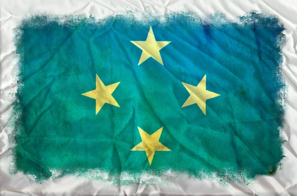 Vlajka Mikronésie grunge — Stock fotografie