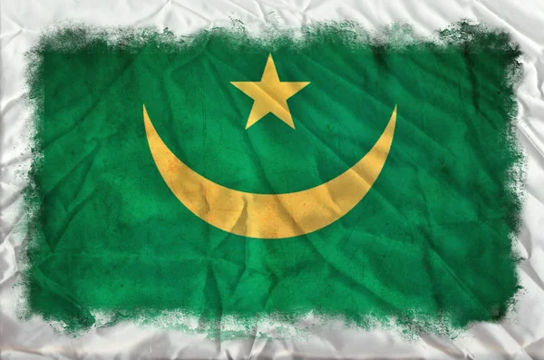 Гранж-флаг Мавритании — стоковое фото