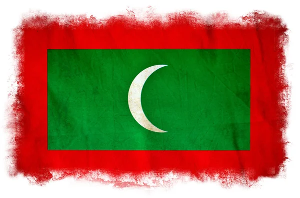 Maldiven grunge vlag — Stockfoto