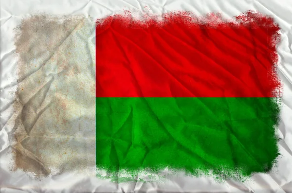 马达加斯加 grunge 旗 — 图库照片