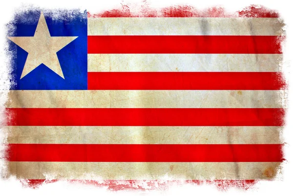 Bandera grunge Liberia — Foto de Stock