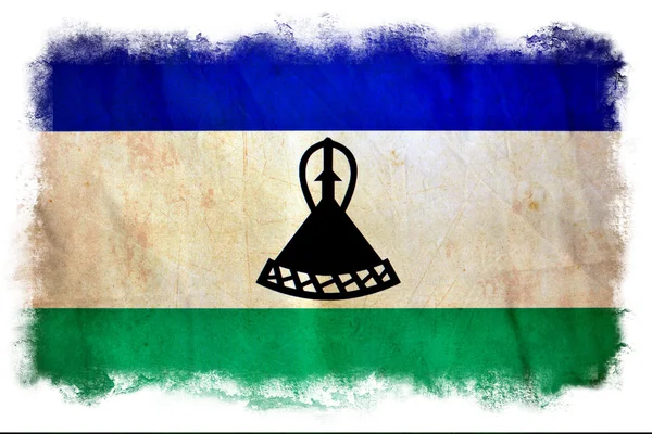 Lesotho grunge vlag — Stockfoto