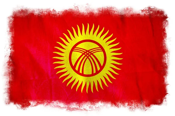 Bandiera grunge kirghisa — Foto Stock