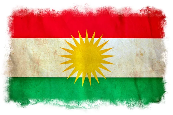 Bandeira grunge do Curdistão — Fotografia de Stock