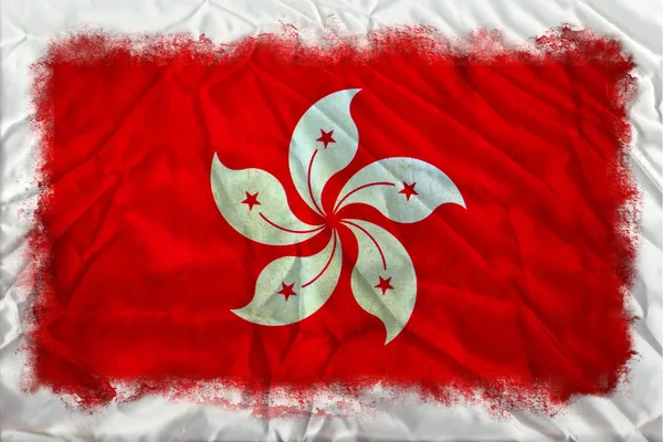 Hong kong grunge bayrağı — Stok fotoğraf