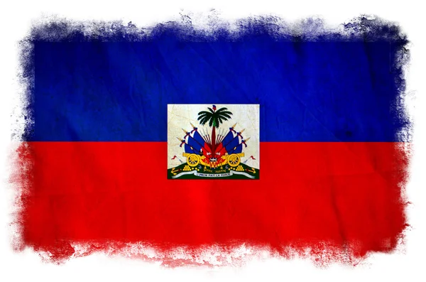Haïti grunge vlag — Stockfoto