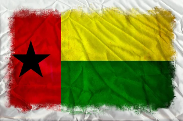 Гвинейский гранж-флаг Бисау — стоковое фото