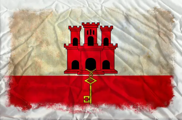 Gibraltar drapeau grunge — Photo